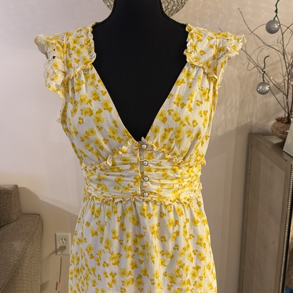 Rahi Yellow Floral Print Midi Dress size S - Picture 6 of 9